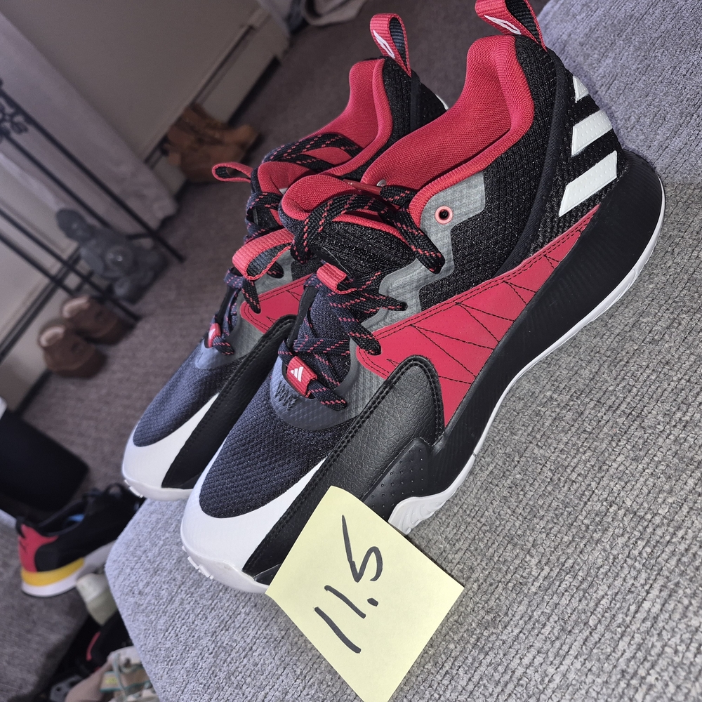 Adidas Mens Black and Pink Sneakers